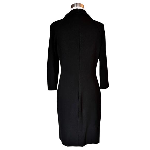 GIORGIO ARMANI Black Jersey Dress High Neck 3/4 Sleeves IT 44 Italy Medium 8 EUC - Picture 10 of 10